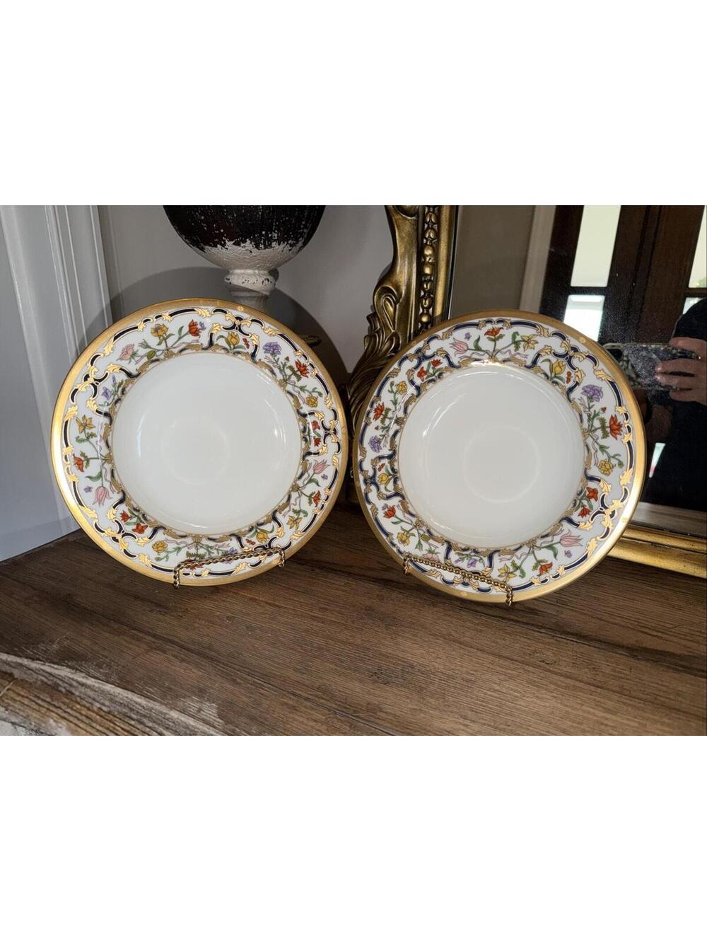 Christian Dior Renaissance Rimmed Soup Bowls Set of 2 – Elegant Fine China